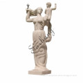 Garden decor marble welcome lady statue with baby